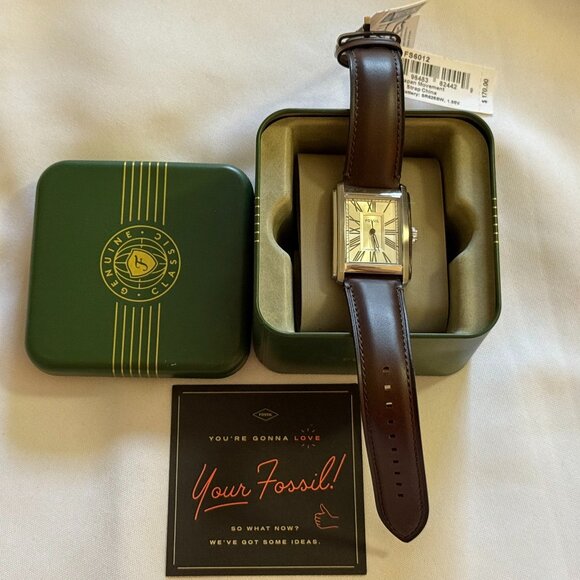 Fossil Men's Carraway Three-Hand Leather Watch Brown Leather Band - Picture 1 of 8